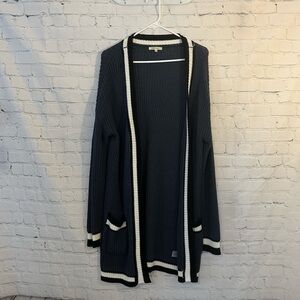 Cozy Casual Gray/Blue Knit Cardigan